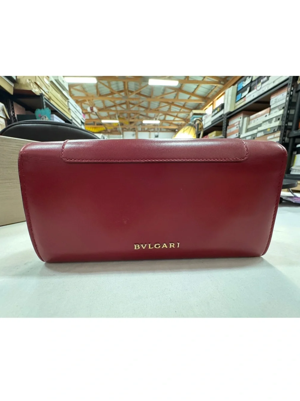 Bvlgari Ruby Rose Serpenti Envelope Clutch with Snakehead Clasp Full Inclusion